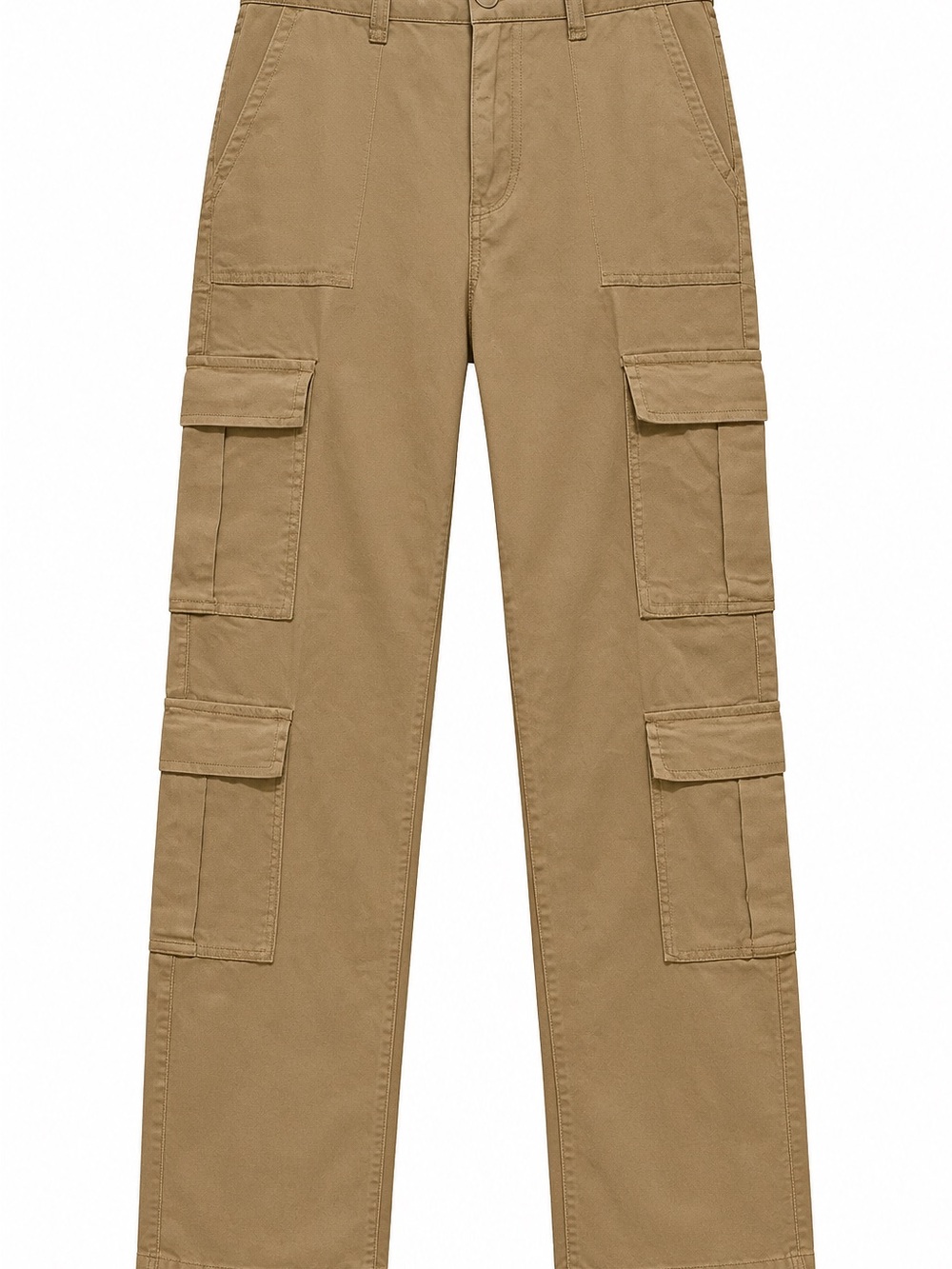 Women's Cargo Pants in Khaki - Classic Utility Style Boot Leg Size Large